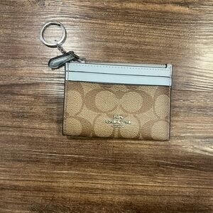 Coach Tan and White Card Holder